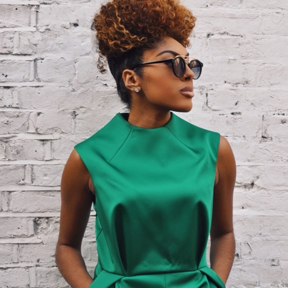 TOPSHOP SATIN GREEN JUMPSUIT